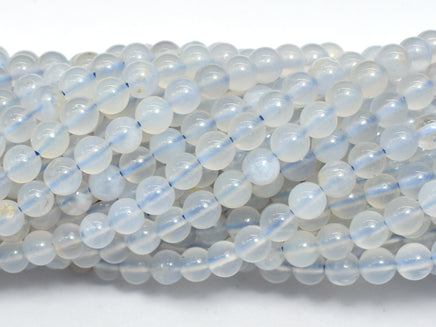 Blue Chalcedony, Blue Lace Agate, 4mm (4.6mm) Round Beads-RainbowBeads