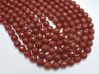 Carnelian, 10mm Faceted Round Beads-RainbowBeads