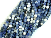 Matte Sodalite Beads, 4mm (4.5mm) Round Beads-RainbowBeads