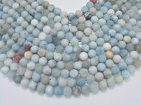 Matte Aquamarine Beads, 10mm Round Beads-RainbowBeads