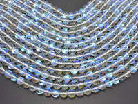 Mystic Aura Quartz-White, 8mm (8.5mm) Round Beads-RainbowBeads