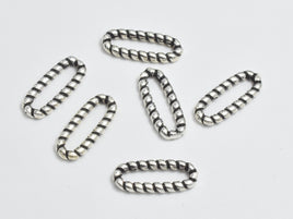 10pcs 925 Sterling Silver Link Connector - Antique Silver, Oval Link, 10x4.4mm-RainbowBeads