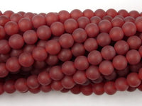 Matte Carnelian Beads, 6mm Round Beads-RainbowBeads