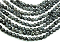 Black Labradorite, Larvikite, 8mm Faceted Round Beads, 14.5 Inch-RainbowBeads