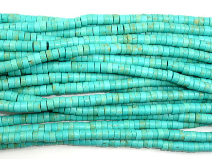Turquoise Howlite Beads, 2x4mm Heishi Beads-RainbowBeads