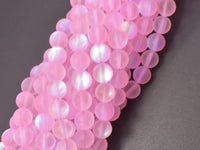 Matte Mystic Aura Quartz-Pink, 6mm (6.5mm) Round-RainbowBeads