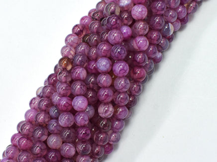 Dragon Vein Agate-Purple 6mm Round-RainbowBeads