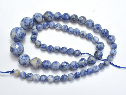 BLUE SPOT JASPER BEADS, 6-14MM GRADUATED FACETED ROUND-RainbowBeads