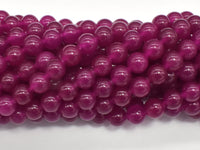 Jade - Fuchsia, 8mm Round Beads-RainbowBeads