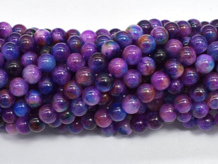 Malaysia Jade - Purple & Blue 6mm Round-RainbowBeads