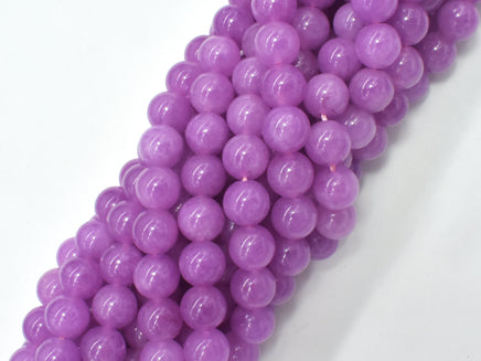 Jade - Purple, 8mm Round Beads, 14.5 Inch-RainbowBeads