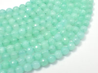 Jade Beads, Light Green, 6mm Faceted Round-RainbowBeads