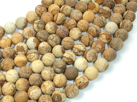 Matte Picture Jasper, 8mm, Round Beads-RainbowBeads