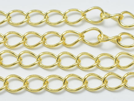 1foot 24K Gold Vermeil Curb Chain, 925 Sterling Silver Chain, Curb Chain, Jewelry Chain, 3x4mm-RainbowBeads