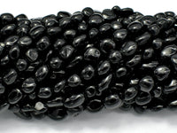 Black Tourmaline, 6x8mm Nugget Beads-RainbowBeads