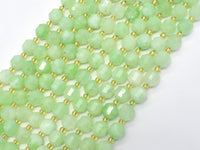 Green Quartz Beads, 8mm Faceted Prism Double Point Cut-RainbowBeads