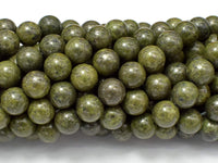 Epidote-Pyrite Inclusion, 8mm(8.3mm) Round beads-RainbowBeads