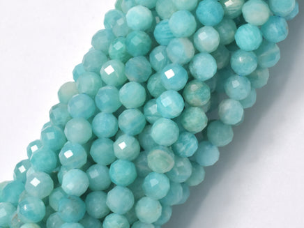 Amazonite Beads, 3.5mm Micro Faceted Round-RainbowBeads