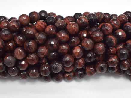 Red Tiger Eye, Faceted Round, 8mm Beads-RainbowBeads