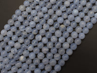 Blue Chalcedony Beads, Blue Lace Agate Beads, 6mm Round Beads-RainbowBeads