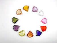 CZ beads, 15x15mm Faceted Fan Pendant-RainbowBeads