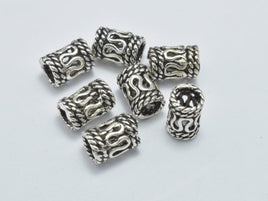 10pcs 925 Sterling Silver Beads-Antique Silver, 4x5.5mm Tube Beads-RainbowBeads
