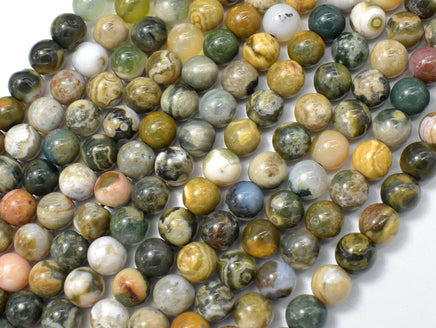 Ocean Jasper Beads, 6mm (6.2mm) Round Beads-RainbowBeads