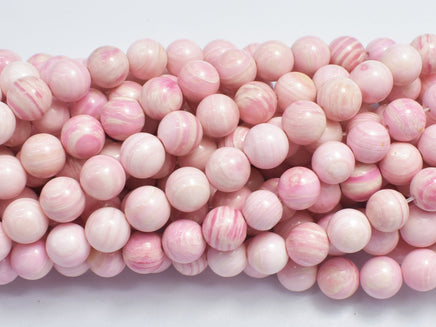 Pink Queen Conch Shell 8mm Round-RainbowBeads