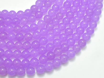 Jade - Purple, 8mm Round Beads, 15 Inch-RainbowBeads