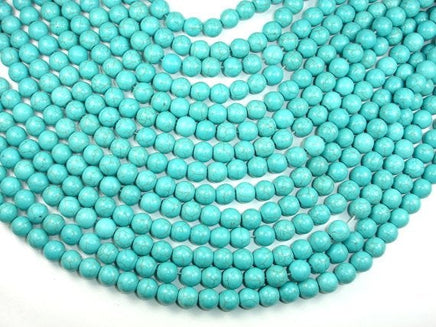 Howlite Turquoise Beads, Round, 10mm (9.8mm)-RainbowBeads