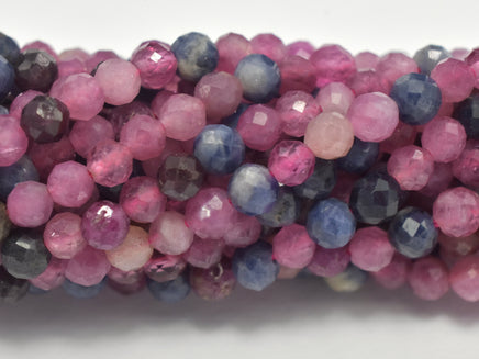 Ruby and Blue Sapphire Beads, 3mm-3.5mm Micro Faceted-RainbowBeads