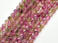 Jade-Fuchsia Green White 8mm Round-RainbowBeads