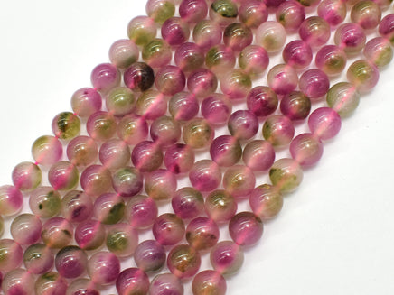 Jade-Fuchsia Green White 8mm Round-RainbowBeads