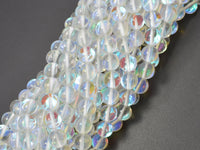 Mystic Aura Quartz-White, 8mm (8.5mm) Round Beads-RainbowBeads