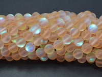 Matte Mystic Aura Quartz-Champagne, 8mm (8.5mm) Round-RainbowBeads