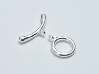 1set 925 Sterling Silver Toggle Clasps, Loop 9.8mm, Bar 17.8mm-RainbowBeads