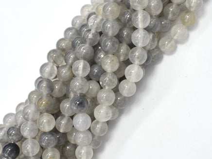 Gray Quartz Beads, Round, 8mm-RainbowBeads