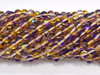 Mystic Aura Quartz-Yellow, Purple, 6mm, Round-RainbowBeads