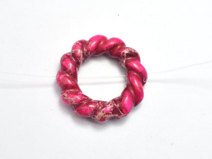 Impression Jasper-Pink, 34mm Donut-RainbowBeads