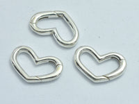 1pc 925 Sterling Silver Heart Clasp, Spring Gate Heart Clasp,16x10mm-RainbowBeads
