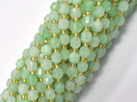 Green Quartz Beads, 6mm Faceted Prism Double Point Cut-RainbowBeads