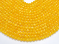 Jade - Yellow, 6mm, Round, 15 Inch-RainbowBeads