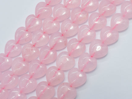 Rose Quartz 12mm Heart Beads, 15 Inch-RainbowBeads