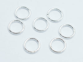 20pcs 925 Sterling Silver Closed Jump Ring, 6mm, 0.8mm-RainbowBeads