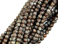 Brown Snowflake Obsidian Beads, Round, 4mm-RainbowBeads