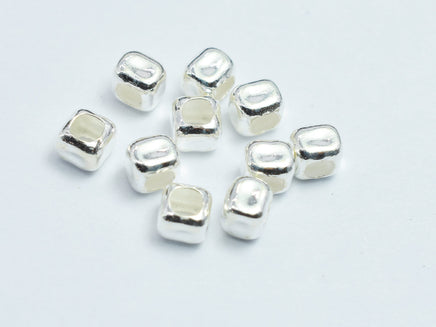 20pcs 925 Sterling Silver 3x2.8mm Cube Beads-RainbowBeads