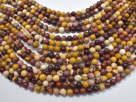 Mookaite Beads, 6mm, Round Beads-RainbowBeads