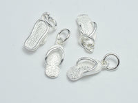 2pcs 925 Sterling Silver Charms, Flip Flop Charms, 14x6mm-RainbowBeads