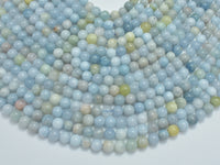 Aquamarine Beads, 6mm (6.5mm) Round Beads-RainbowBeads