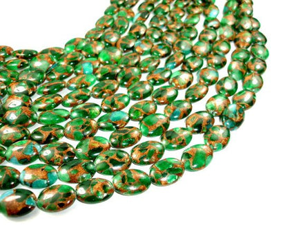 Mosaic Stone Beads, 13x18mm Oval Beads-RainbowBeads